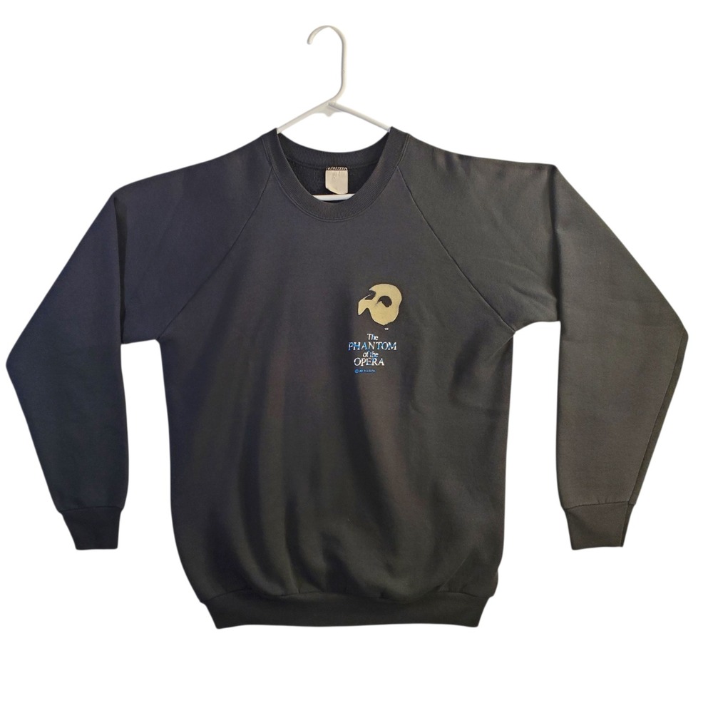 Vintage 80's Phantom of the Opera Glow in the Dark Sweatshirt Black Mens L